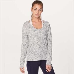 Lululemon Meant To Move Long Sleeve in Tiger Space Dye Black White‎ Size 4